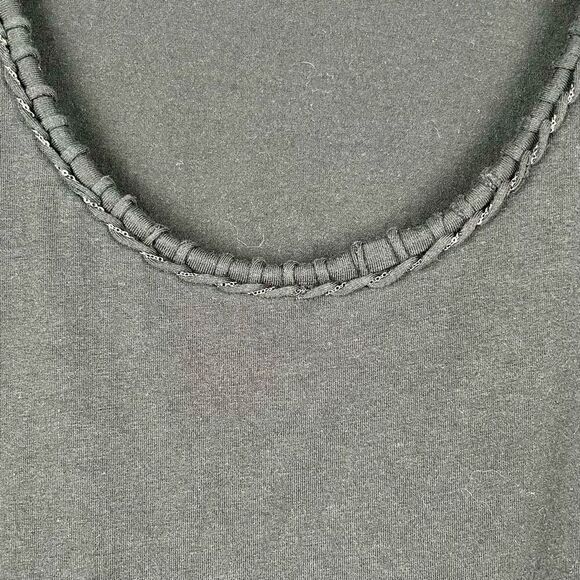 Dana Buchman Signature Black 3/4 Sleeve Tee Rope Chain Collar Large - Picture 2 of 9